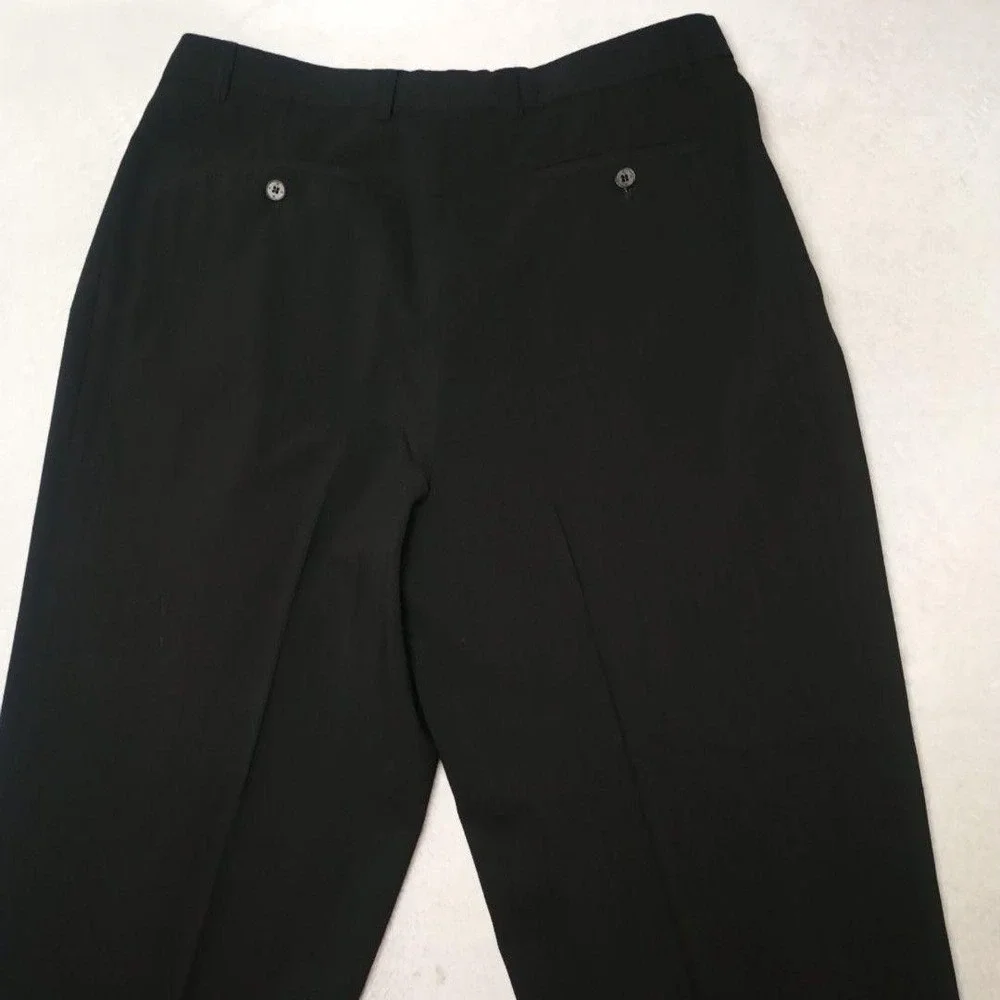 Zanella Pants Men 34x28 Black Dress Classic Pleated Lined Wool Suit Slacks Work